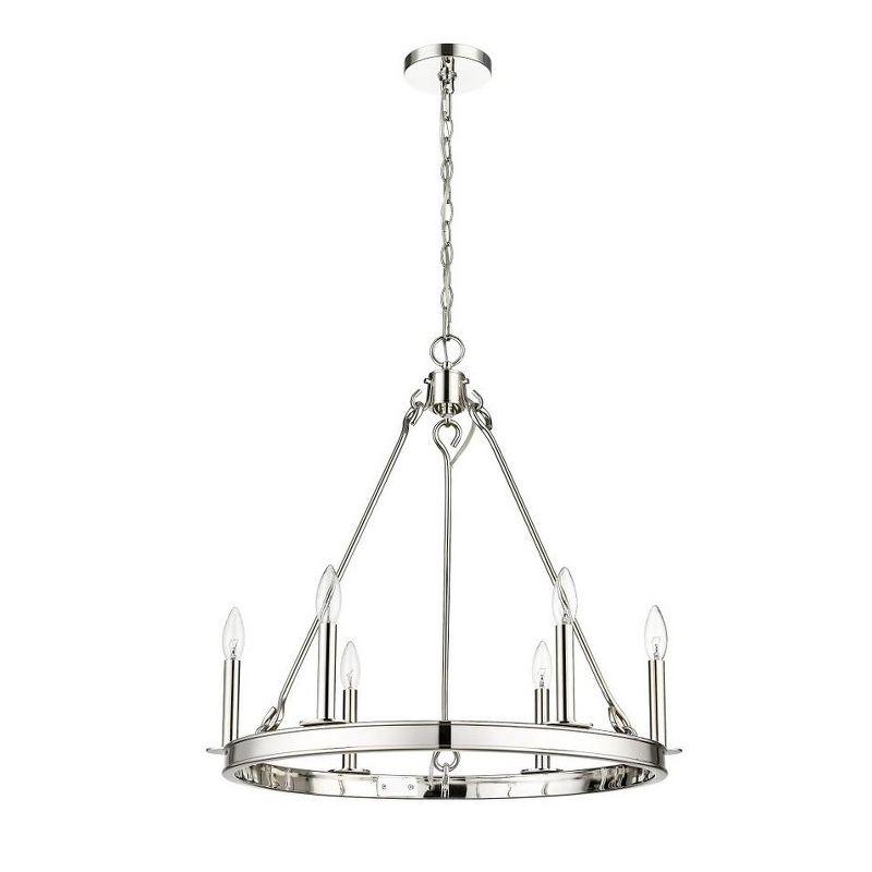 Barclay 6 - Light Dimmable Wagon Wheel Chandelier