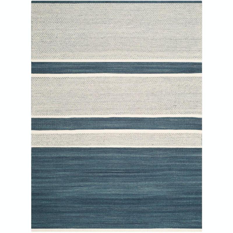 Kilim KLM952 Hand Woven Area Rug - Blue/Ivory - 5'x8' - Safavieh.