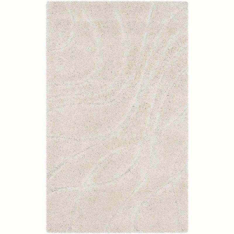 Florida Shag SG471 Power Loomed Indoor Accent Rug - Creme/Creme - 3'3"x5'3" - Safavieh