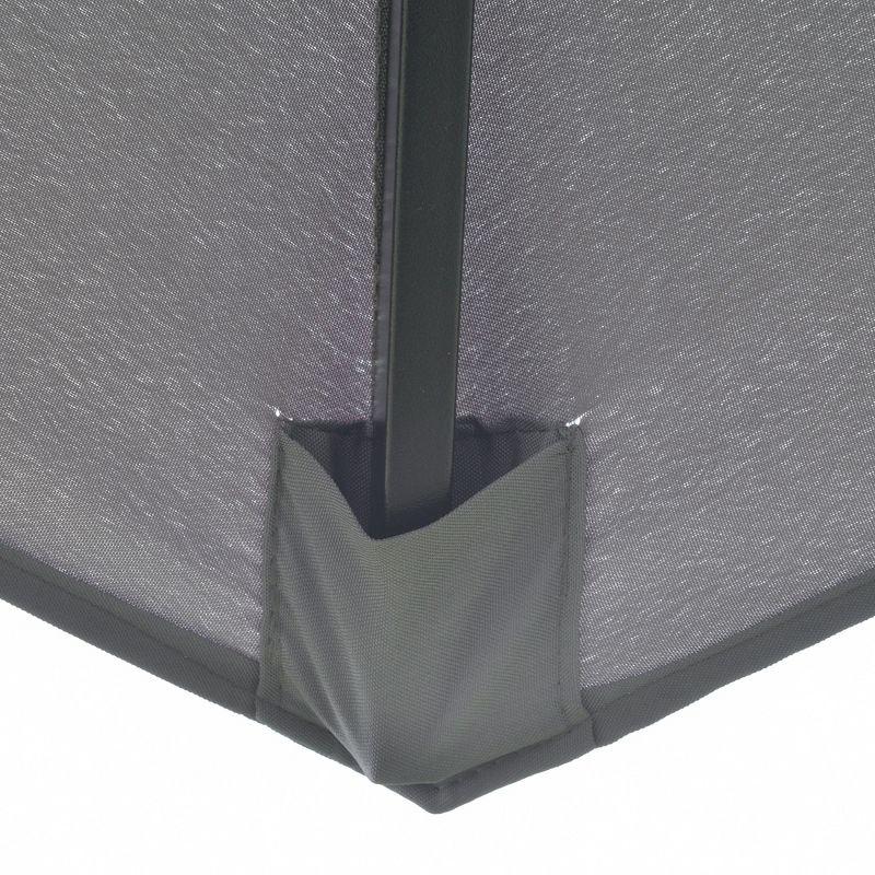 Outsunny 9' 3-Tier Patio Umbrella, Outdoor Market Umbrella with Crank and Push Button Tilt for Deck, Backyard and Lawn, Dark Gray