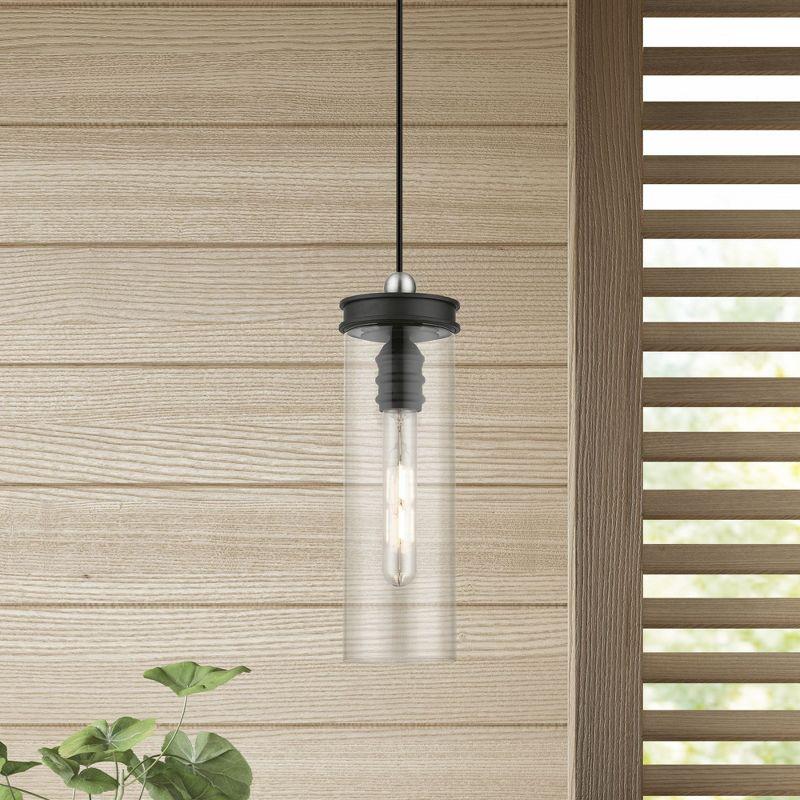 Livex Lighting Devoe 1 - Light Pendant in  Black/Brushed Nickel