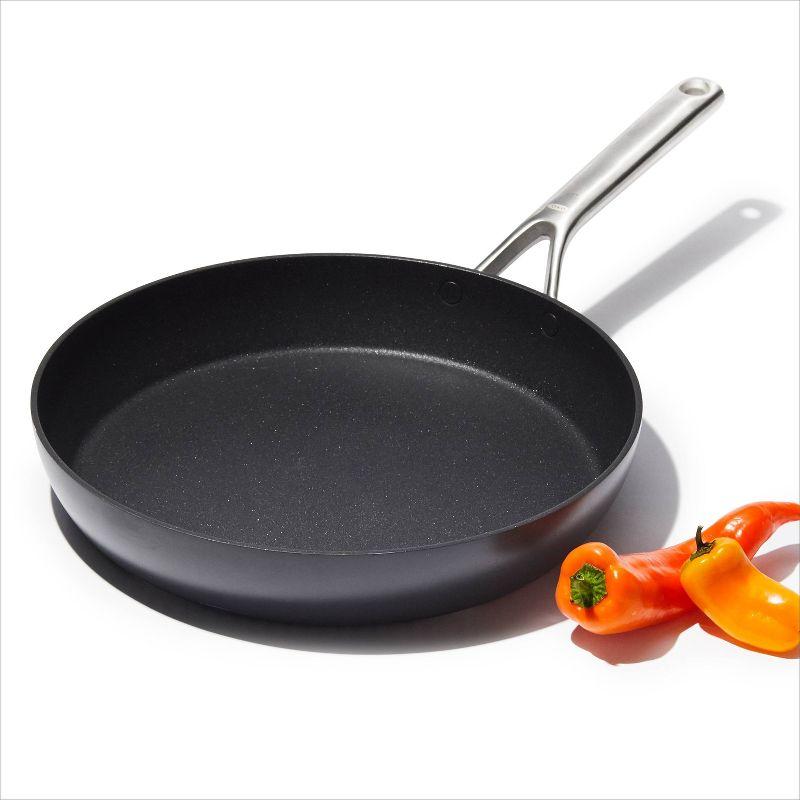 OXO 12" Ceramic Pro Non-Stick Open Frypan Gray: Dishwasher-Safe, Induction & Gas Compatible, Aluminum, 12" Diameter