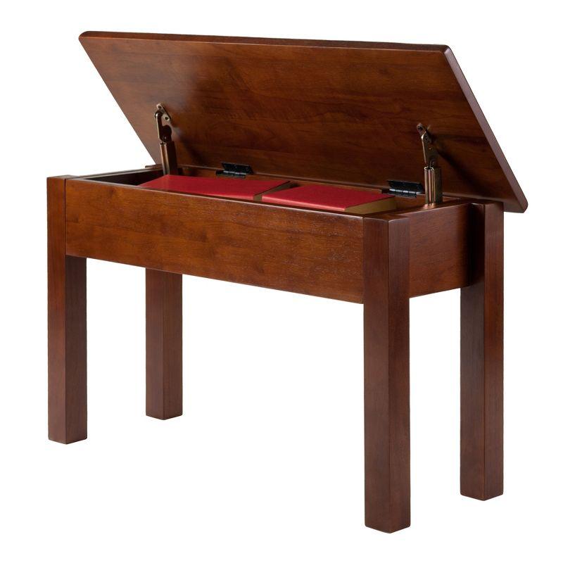 Emmet Entryway Storage Bench Walnut - Winsome: Solid Wood, Lift-Up Seat, Ample Interior Space