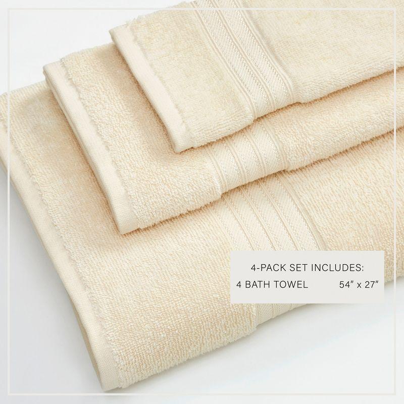 Hokku Designs Super Soft 100% Cotton Quick-Dry Bath Towels (Set of 4)
