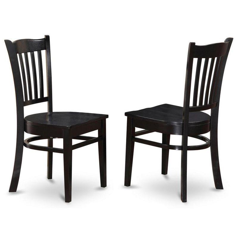 East West Furniture, Groton  Dining  Chair  With  Wood  Seat  In  Black  Finish,  Set  of  2