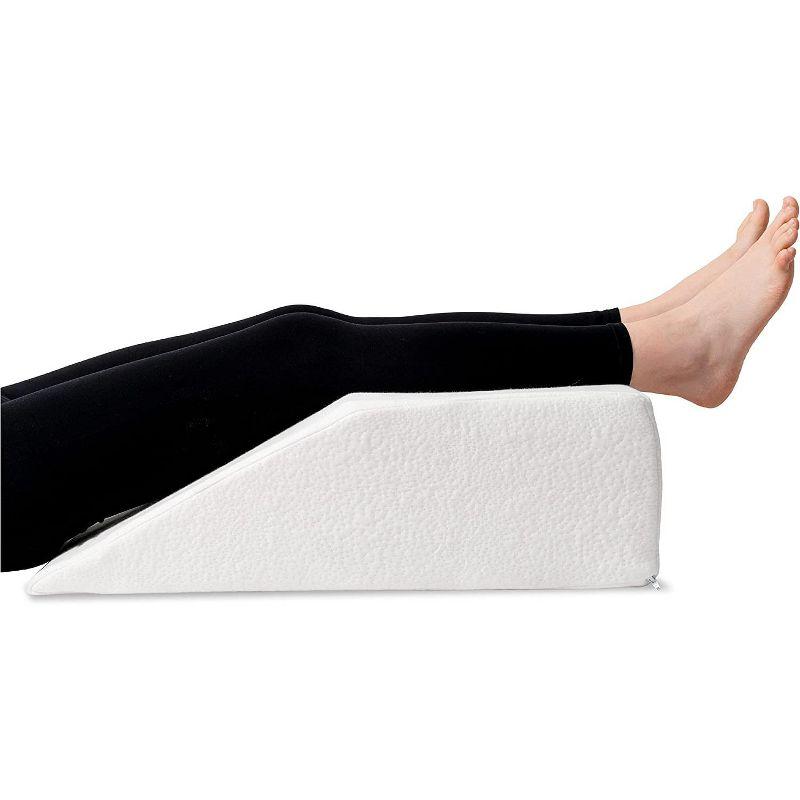 LiftPedic White Memory Foam Leg Wedge Pillow