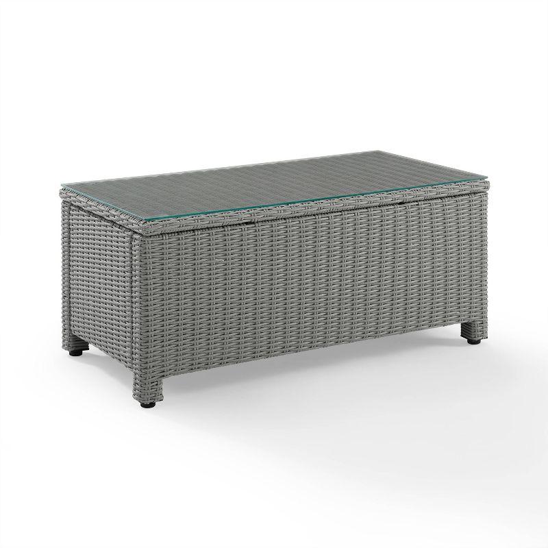 Bradenton Outdoor Wicker Glass Top Coffee Table - Crosley