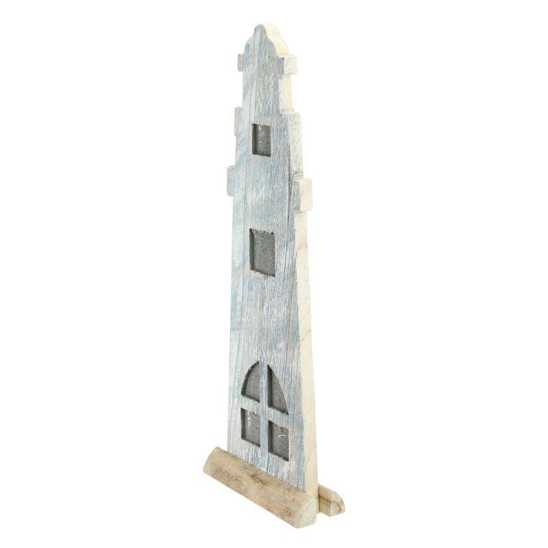 Northlight Weathered Nautical Lighthouse Decoration - 19” - Gray and Blue