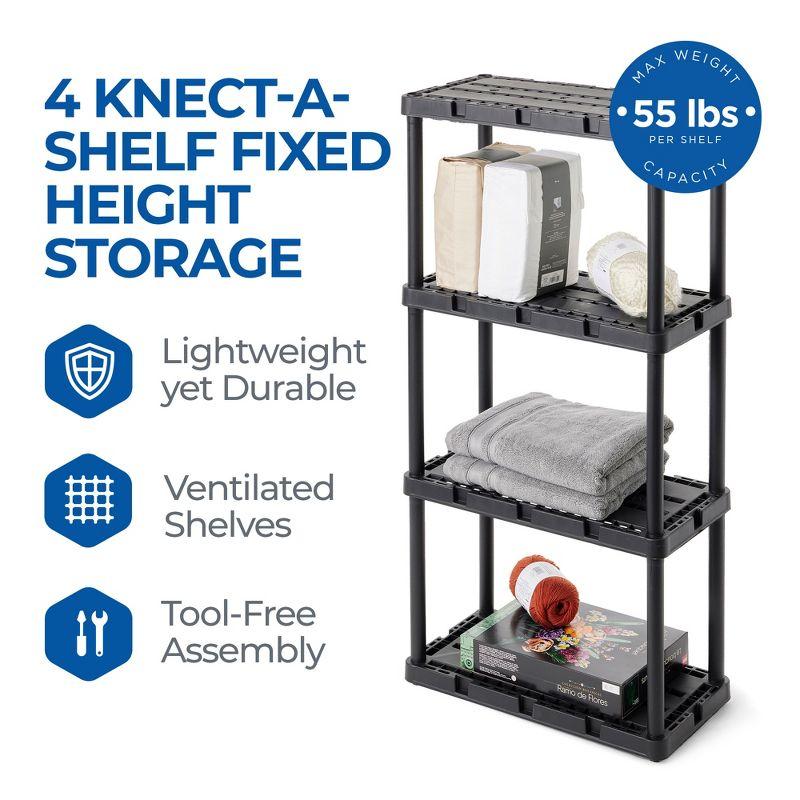 Gracious Living Gracious Living Knect A Shelf Light Fixed Storage 4 Shelf Shelving Unit (4 Pack) (Set of 4)