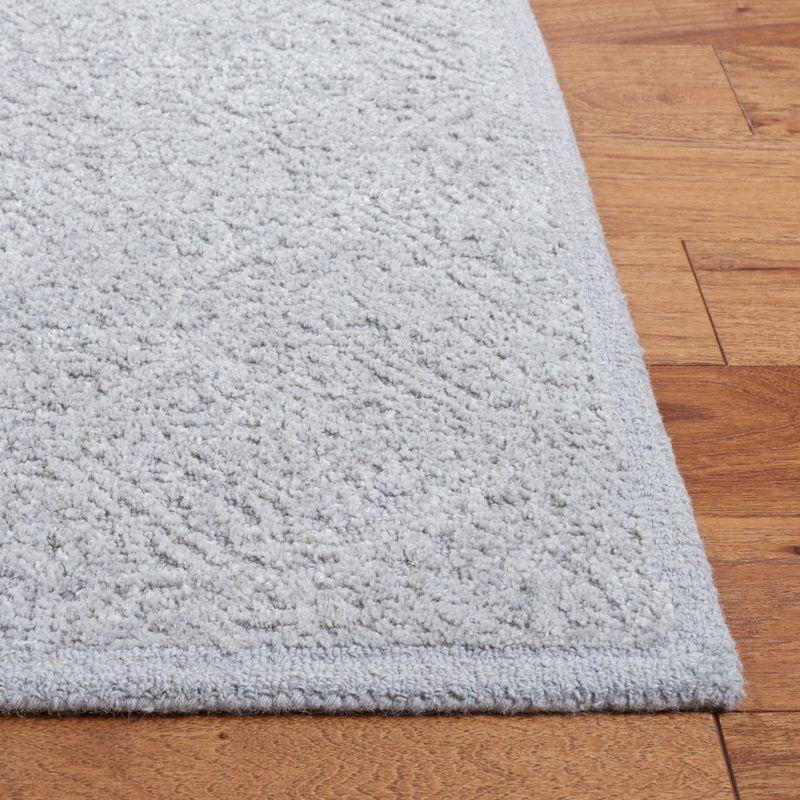 Handmade Artisan-Crafted Grey Wool & Silk 3' x 5' Area Rug