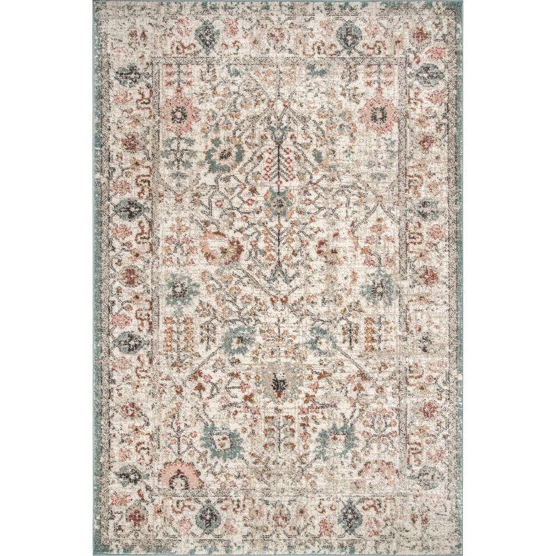 Lenore Vintage Multicolor Floral Easy-Care Area Rug