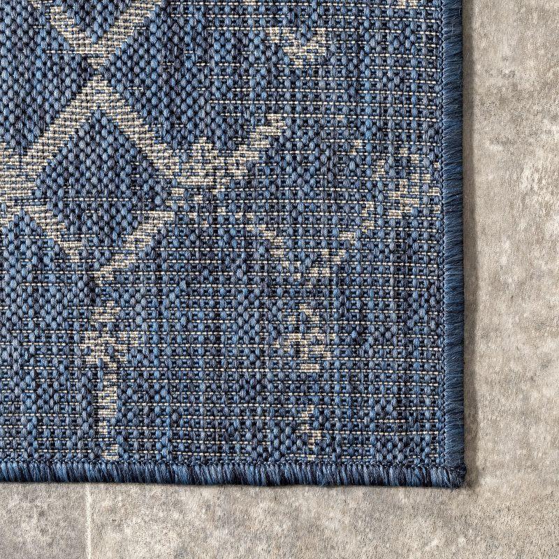 Nuloom Grayson Trellis 5x8 Indoor/Outdoor Area Rug for Living Room Patio Deck Front Porch Kitchen, Blue/Ivory