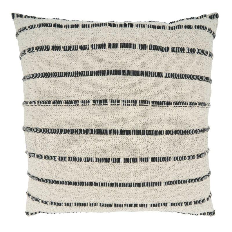 Saro Coralee Collection Striped Cotton Throw Pillow