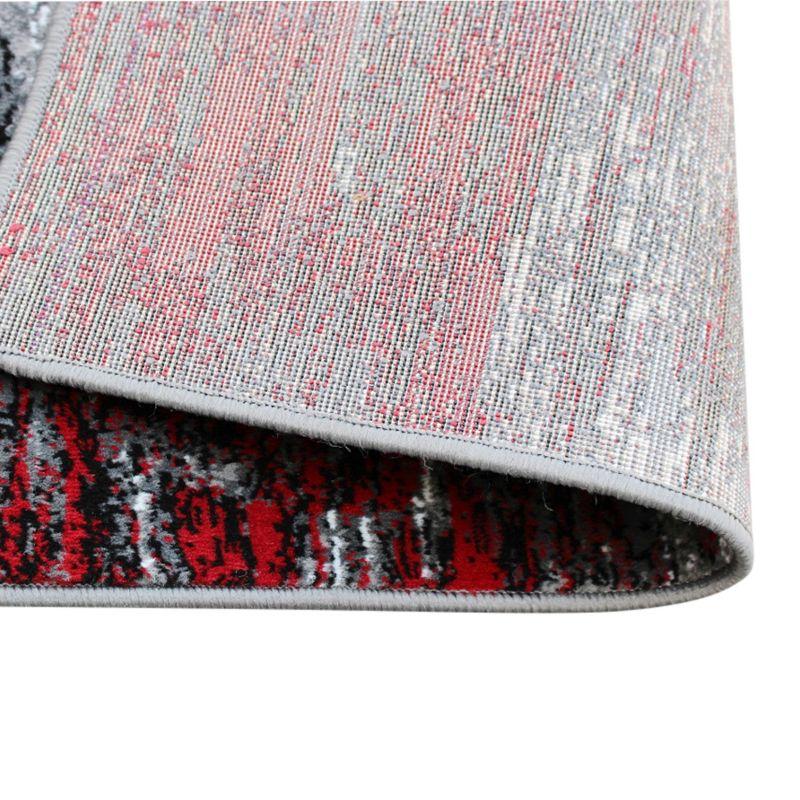 Masada Rugs 2'x3' Modern Contemporary Ombre Area Rug Mat in Red, Gray and Black - Design Trz863