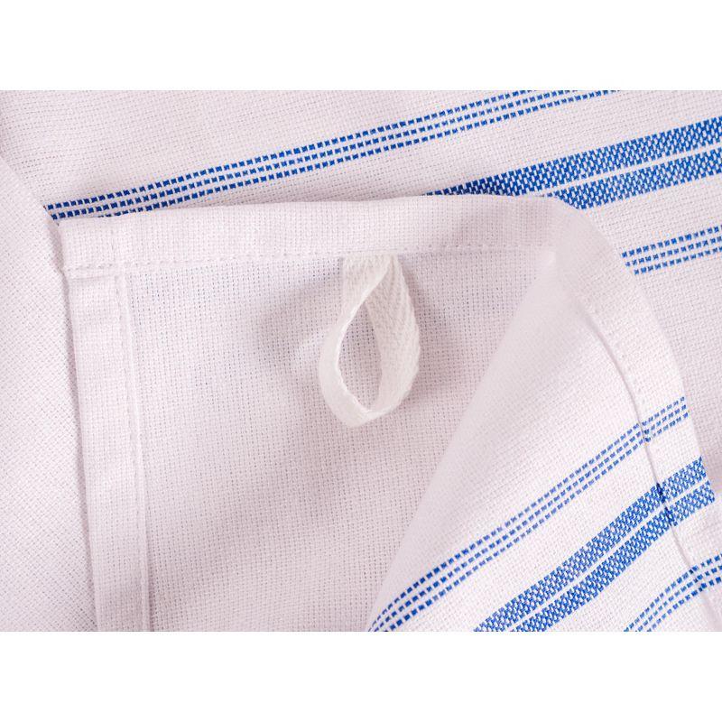 KAF Home Farmhouse Stripe Set Of 12 Kitchen Towels - 15" x 25", In Blue