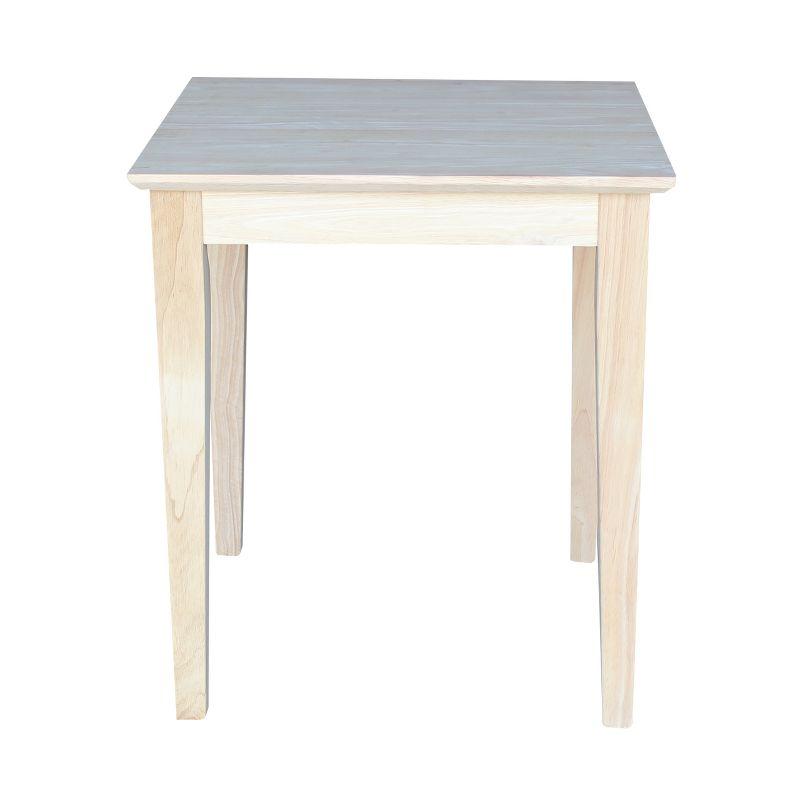 International Concepts Shaker Tall End Table: Hardwood Square Unfinished Accent Furniture