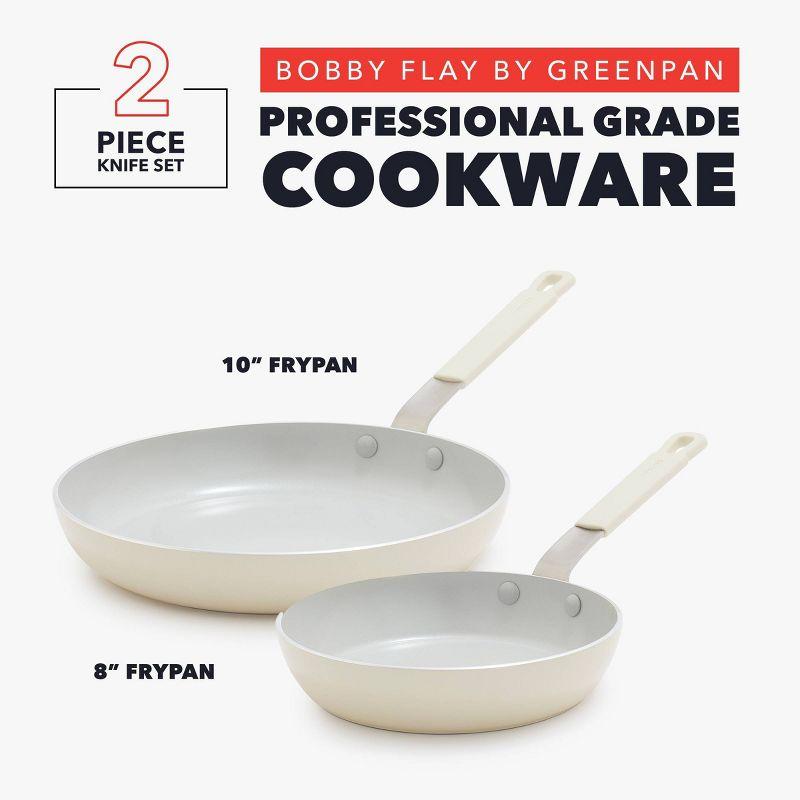 Bobby Flay by GreenPan PFAS-Free Nonstick 8” and 10” Frypan Set