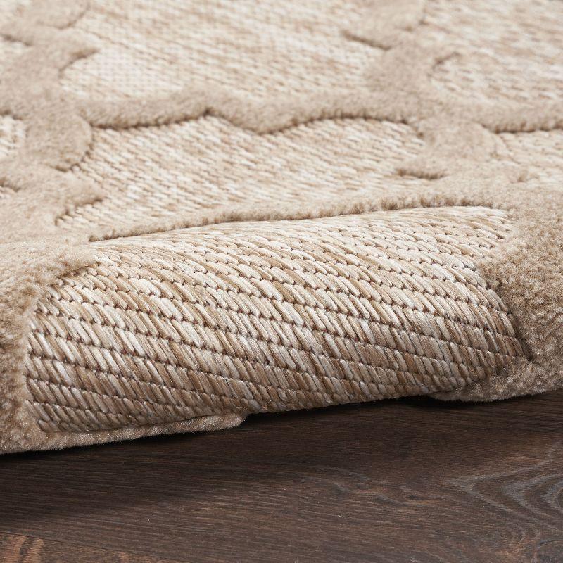 Nourison Easy Care Trellis Flatweave Indoor Outdoor Area Rug 6' x 9' Natural Beige
