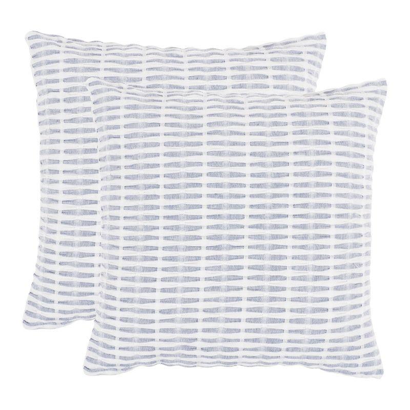 KAF Home Pleated Please Striped Cotton Pillow Cover (Set of 2)