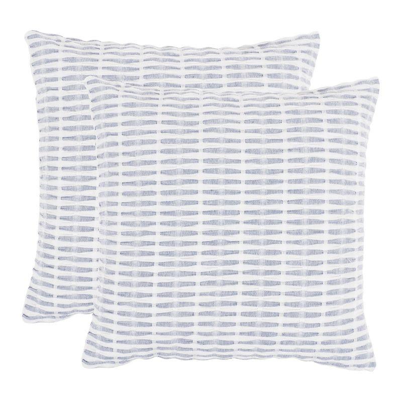 Pleated Please Striped Cotton Pillow Cover