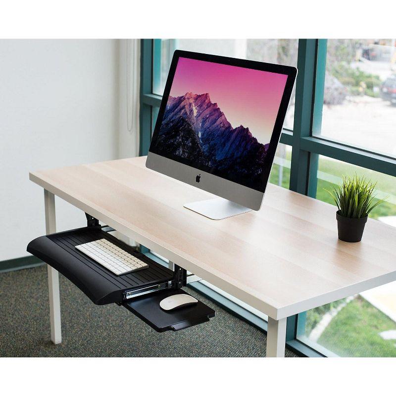 Mount-It! Keyboard Drawer Under Desk with Mouse Platform, Easy-Glide Sliding Under-Counter Computer Keyboard Tray 21 inch Wide