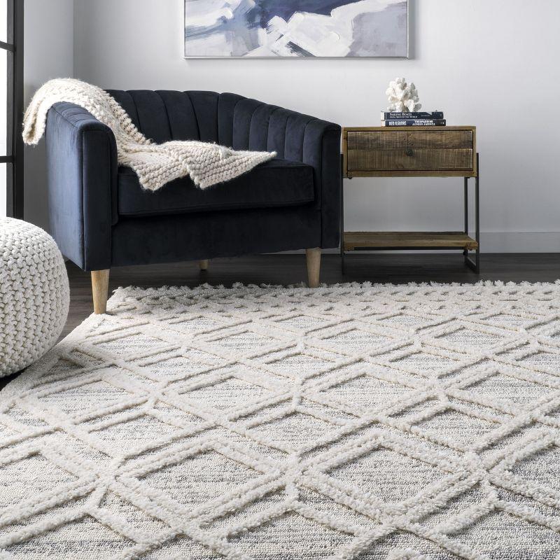 nuLOOM Ansley Moroccan Lattice Tassel Area Rug