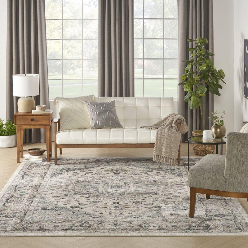 Nourison Concerto Center Medallion Indoor Rug Ivory Grey 8'10" x 11'10"