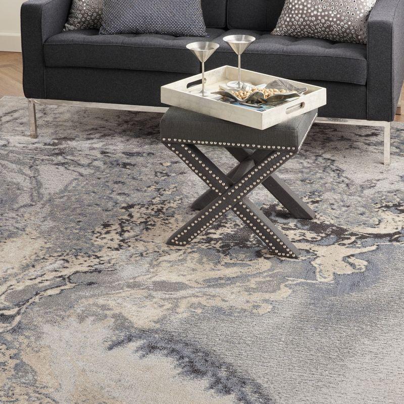 Nourison Maxell Modern Abstract Indoor Area Rug Grey 9' x 12'