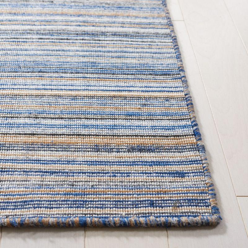 4' x 6' Blue and Yellow Handmade Wool Kilim Rug