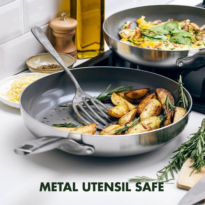 GreenPan Chatham Healthy Ceramic Nonstick Stainless Steel 2 Piece Frying Pan Set