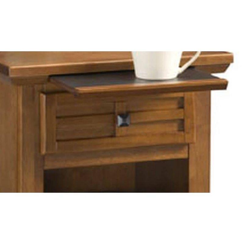 Arts & Crafts Nightstand Cottage Oak - Home Styles: Hardwood Bedside Table with Shelf, Pull-Out Tray