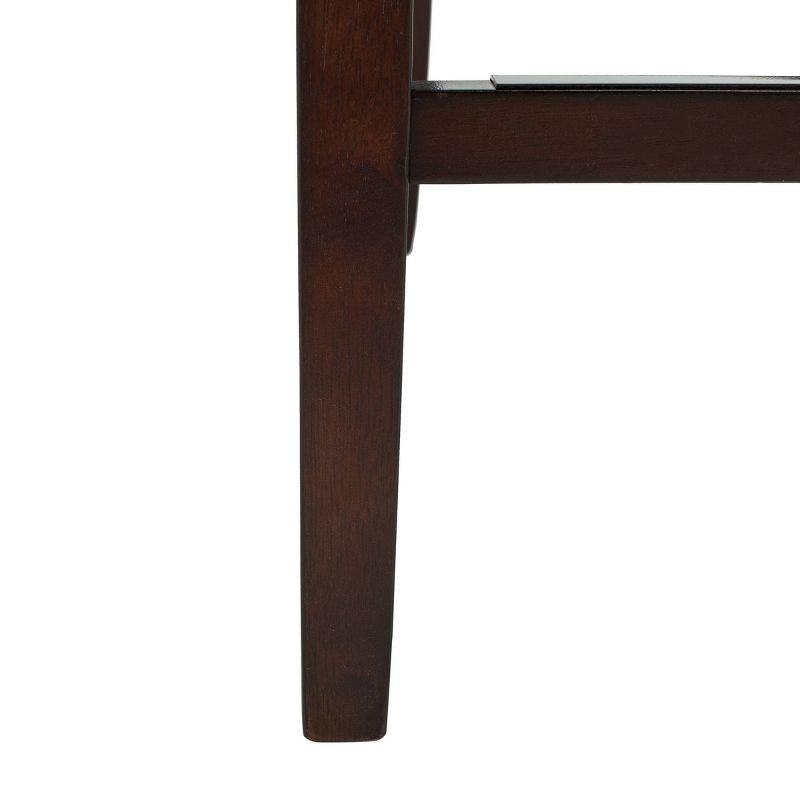 Transitional Tufted Brown Leather Counter Stool - Set of 2