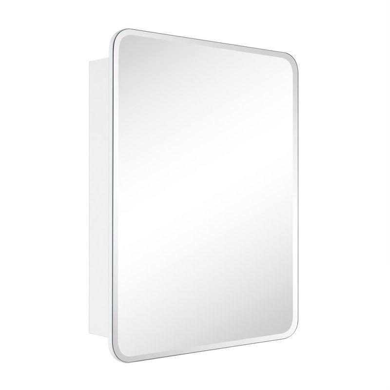 TEHOME 24 in. W x 30 in. H Rectangular Recess and Surface Mount Frameless Medicine Cabinet with Mirror