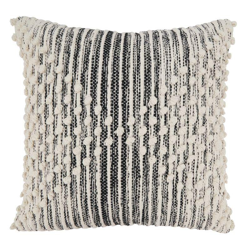 Saro Lifestyle Artisan Woven Stripe Diamond Throw Pillow Cover