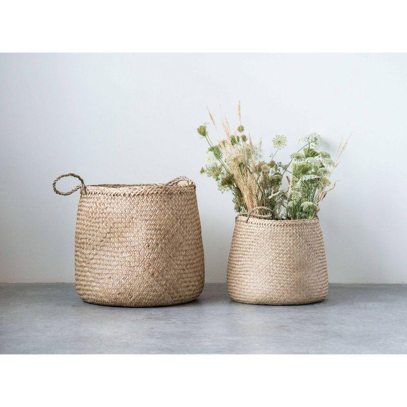 Sadia Handmade Seagrass Basket With Handles - Set of 2