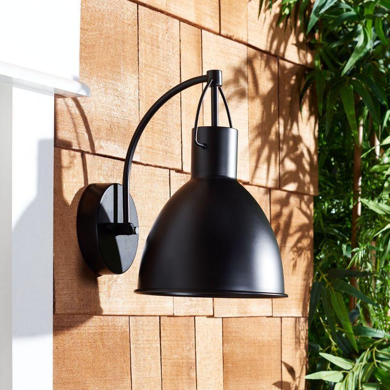 Priestly Outdoor Wall Sconce Lights (Set of 2) - Black - Safavieh.