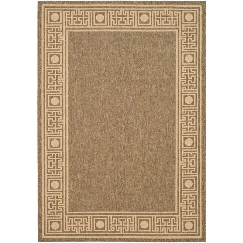 Courtyard CY5143 Power Loomed Indoor and Outdoor Area Rug - Dark Beig/Beige - 4'x5'7" - Safavieh