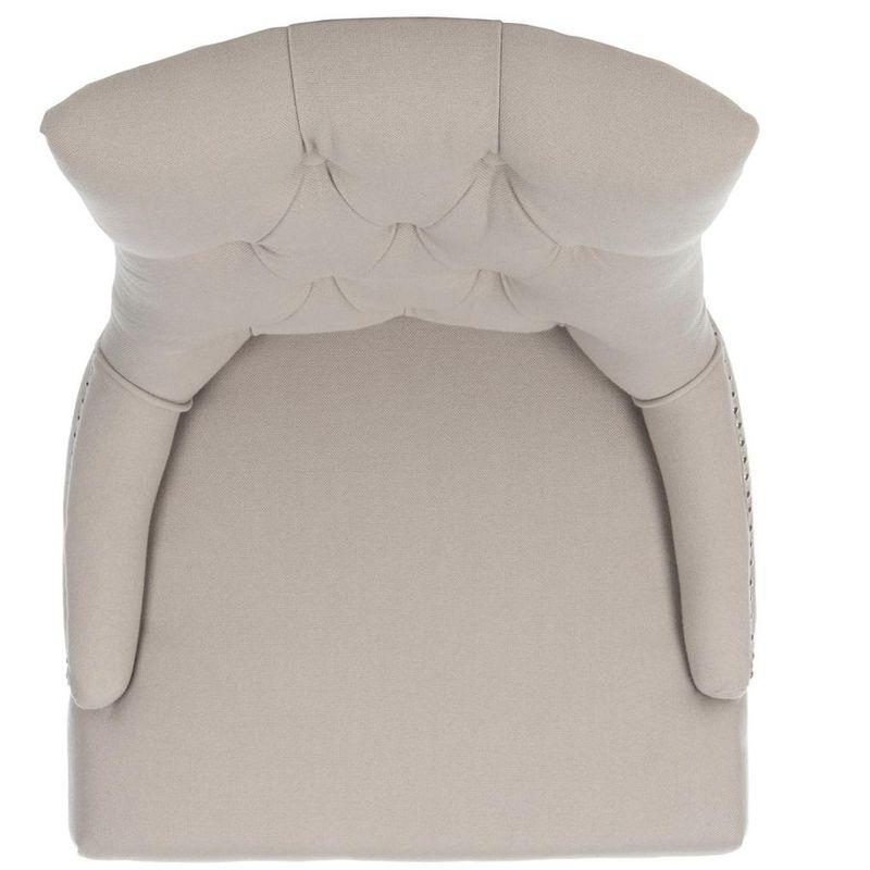 Abby 19''H Tufted Side Chairs (Set Of 2)  Silver Nail Heads - Taupe - Safavieh