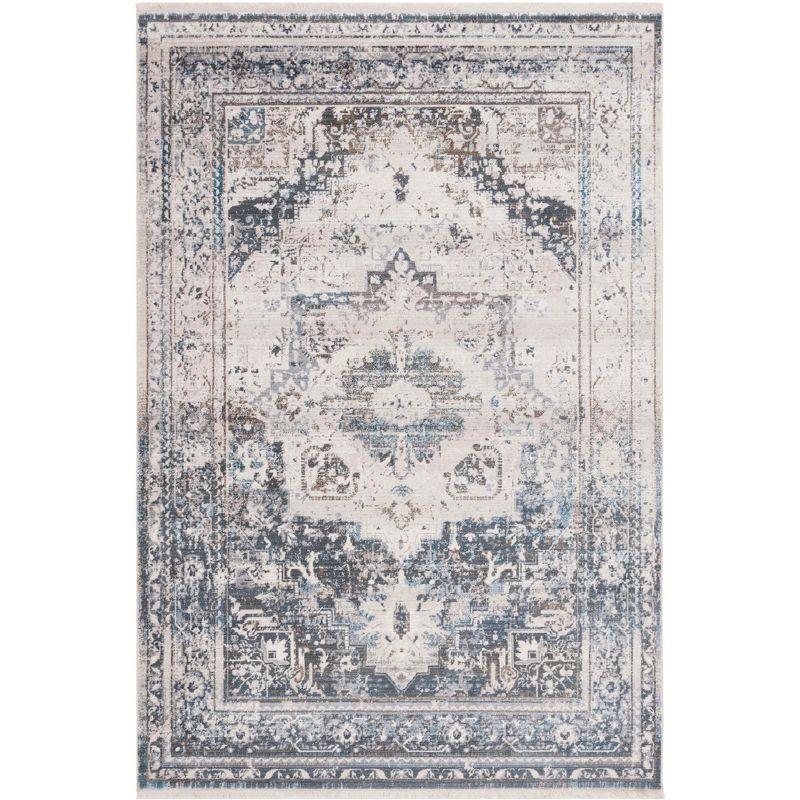 Vintage Persian VTP438 Power Loomed Indoor Area Rug - Ivory/Blue - 5'x7'6" - Safavieh