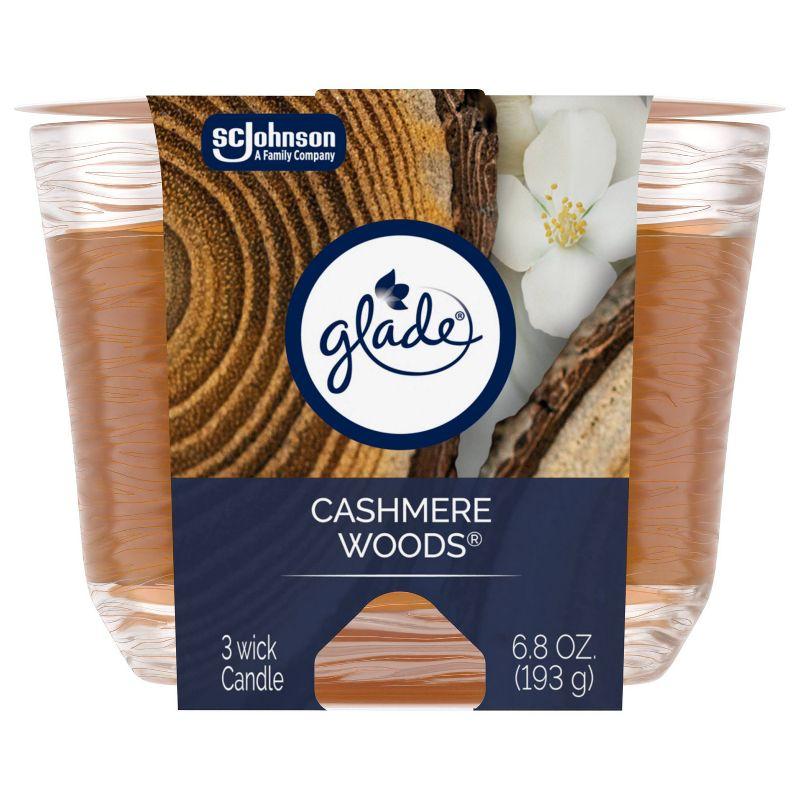 Glade 3 Wick Scented Candles - Cashmere Woods - 6.8oz