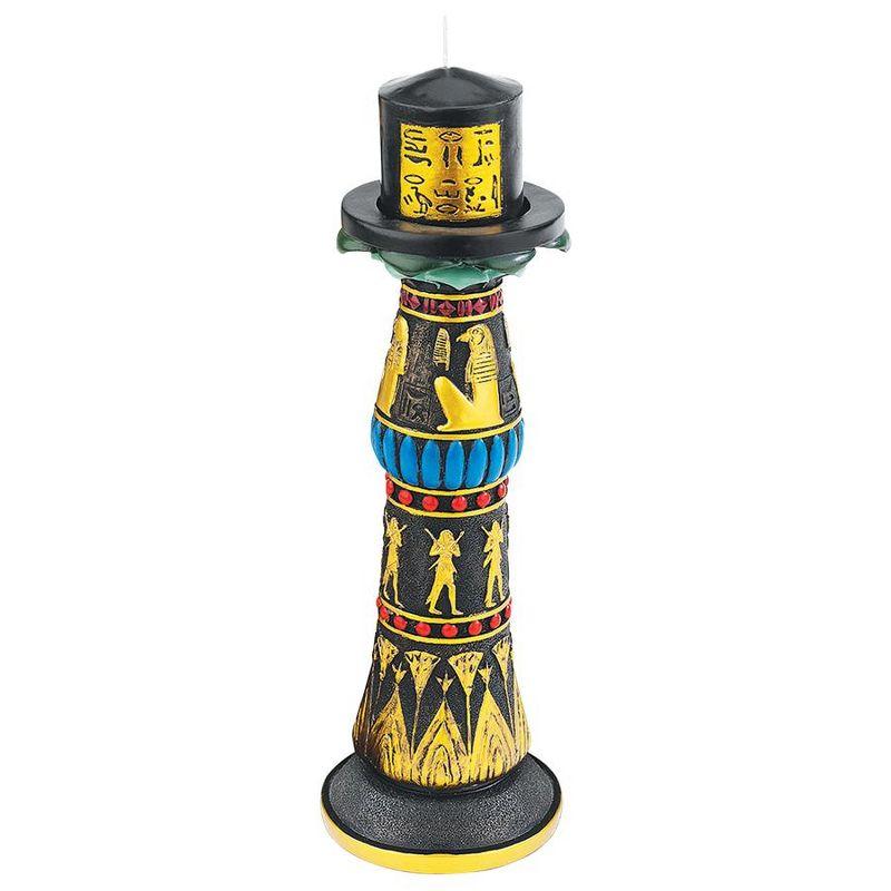 Temple Of Luxor Candleholders 9'' H Resin Tabletop Candlestick