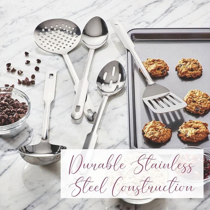 Amco 5-Piece Everyday Utensil Set - Stainless Steel & Heat Resistant, Hang Hole for Easy Storage