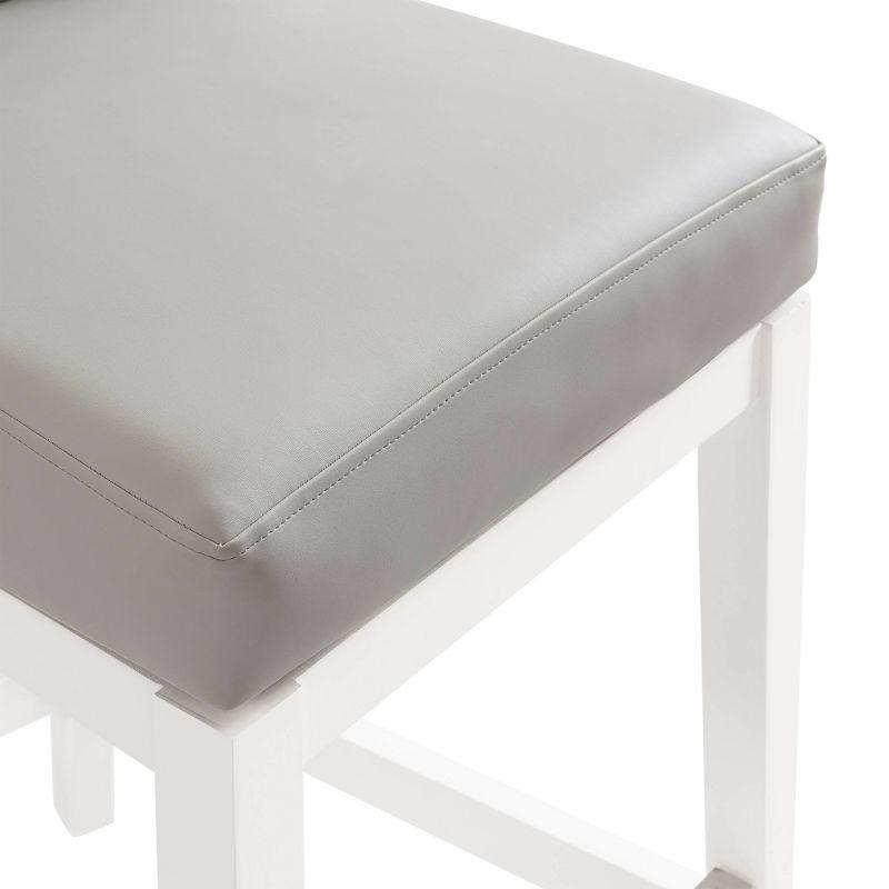 Alaterre Ellie 19" Wide Solid Rubber Wood Frame Linen Fabric Counter Height Swivel Stool With Back