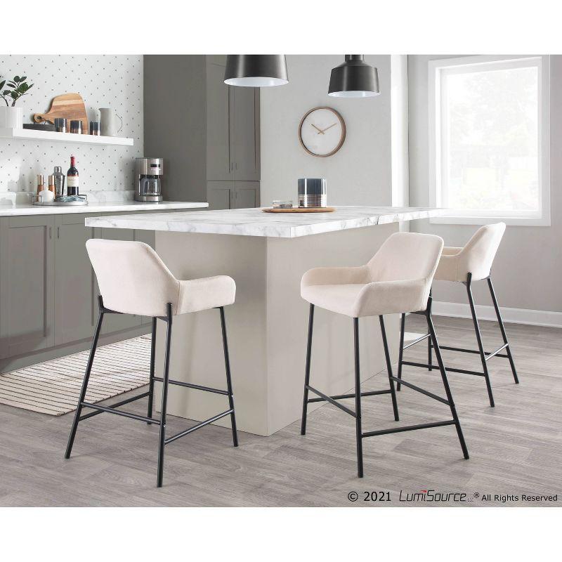 Set of 2 Daniella Metal/Polyester Counter Height Barstools - LumiSource