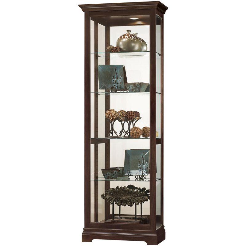 Espresso Finish Traditional Lighted Curio Cabinet