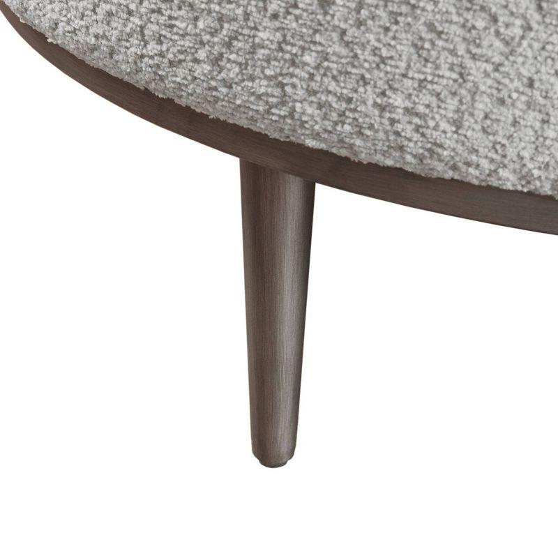 Loring Upholstered Round Cocktail Ottoman with Metal Base Gray - Madison Park: Textured Fabric, Modern Design