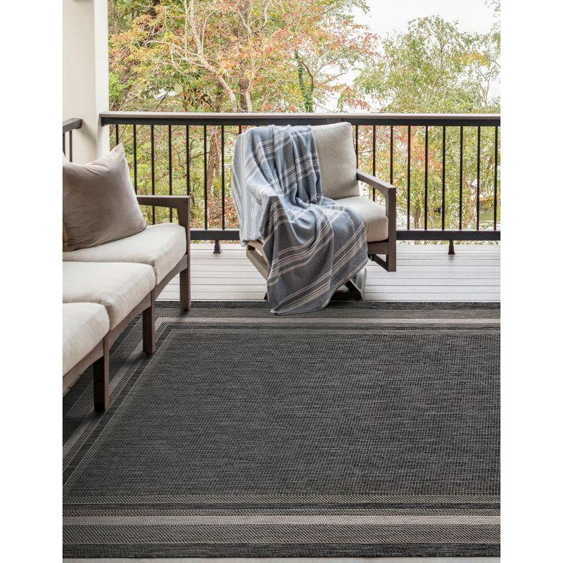 Unique Loom Outdoor Border Soft Border Border Woven Area Rug