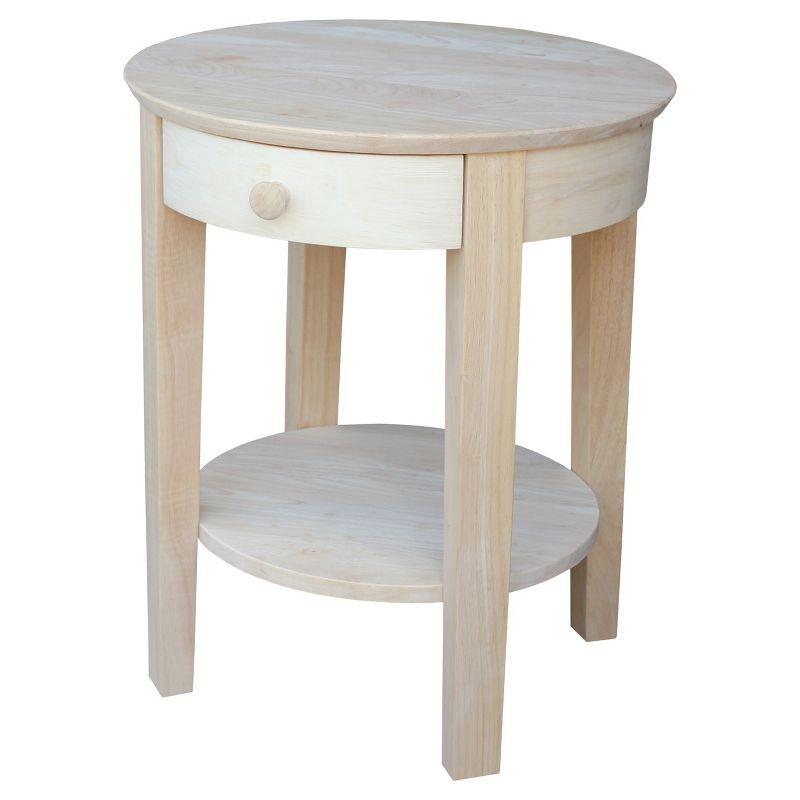 Solid Wood Top End Table with Storage