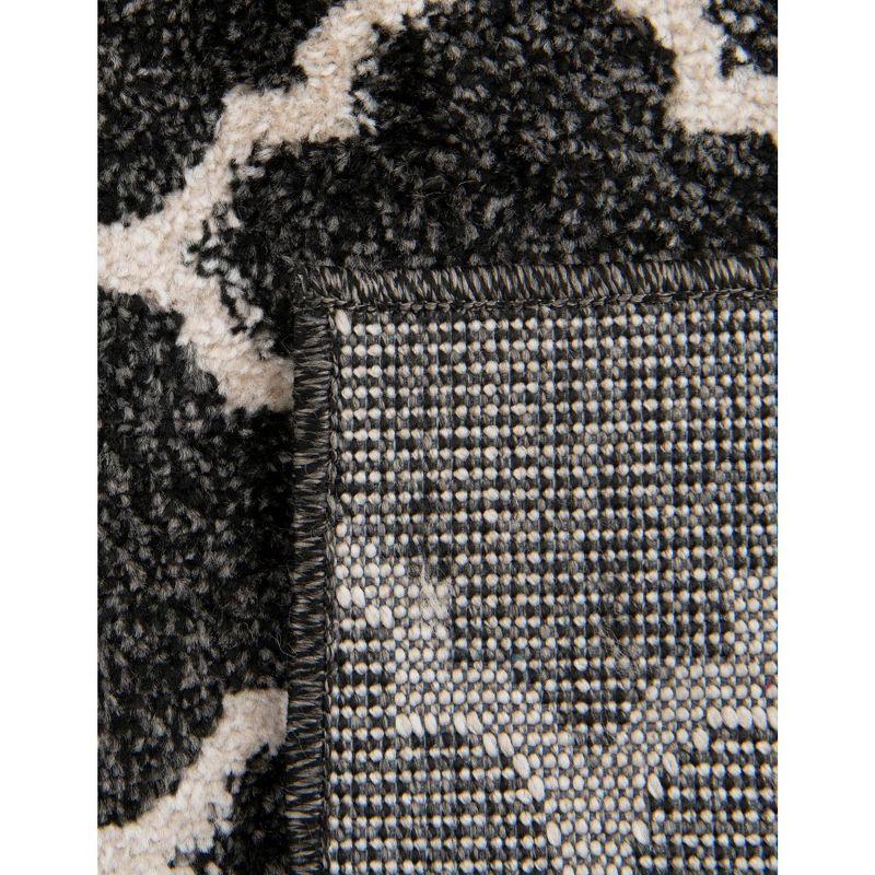 Unique Loom Trellis Collection Area Rug - Philadelphia (6' 1" x 9' Rectangle Black/Beige)