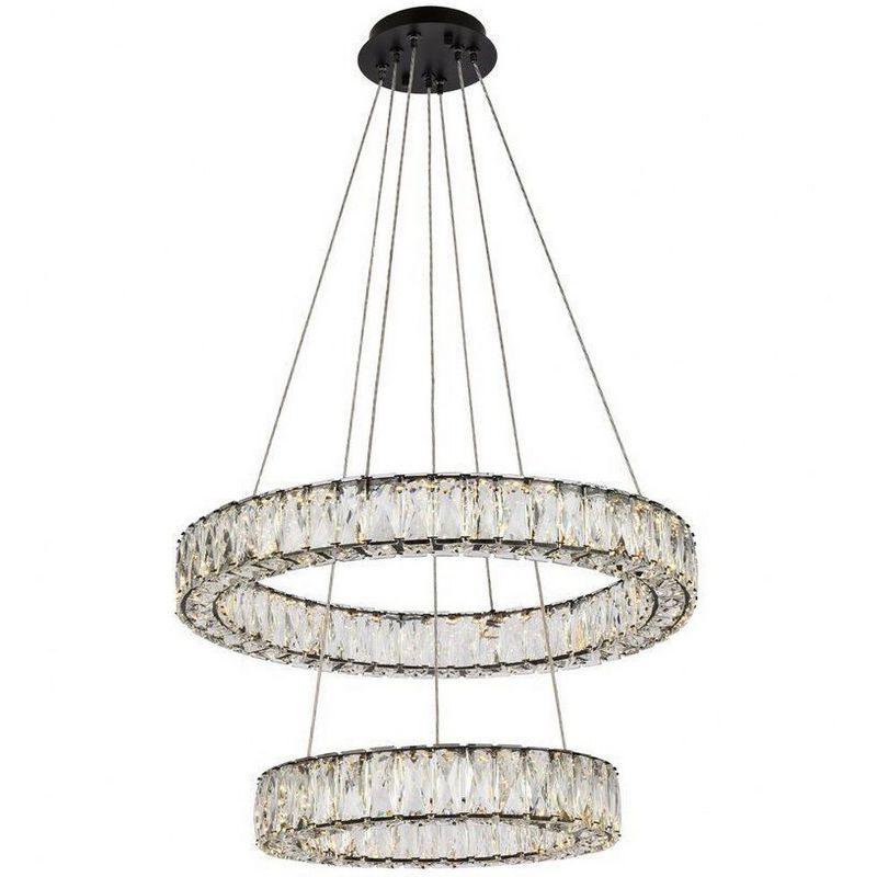 Elegant Lighting Monroe 2 - Light Pendant in  Black